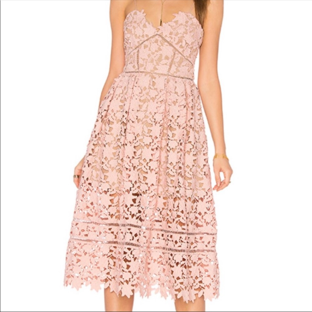 Self-Portrait Azaelea Dress in Nude Pink